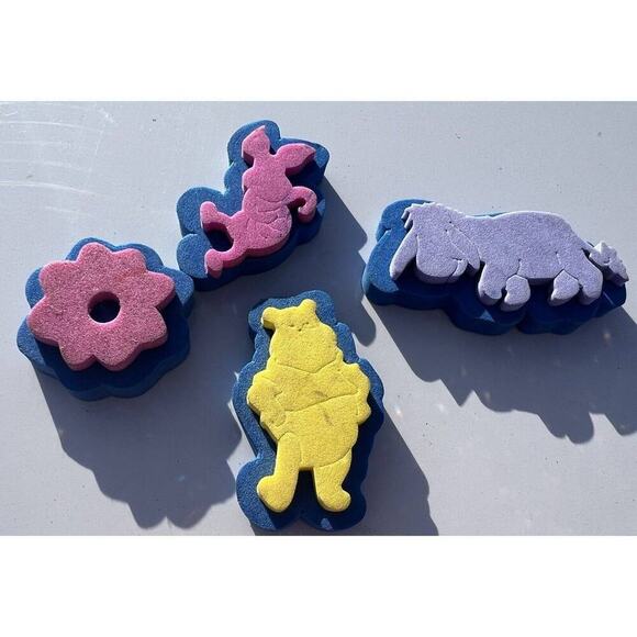 -CRAFT STAMPS Winnie The Pooh, Eeyore, Piglet And Flower Foam Stamps lot of 4 - Picture 1 of 1